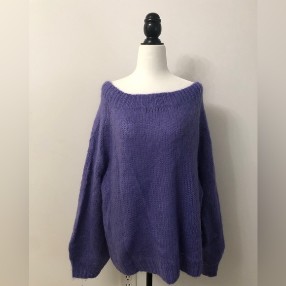 ZARA purple off shoulder sweater top - Picture 2 of 6